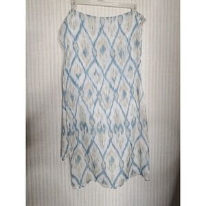 CHICOS OS TALLA UNICA Viscose Linen Ikat Pattern Lightweight Sheer Scarf